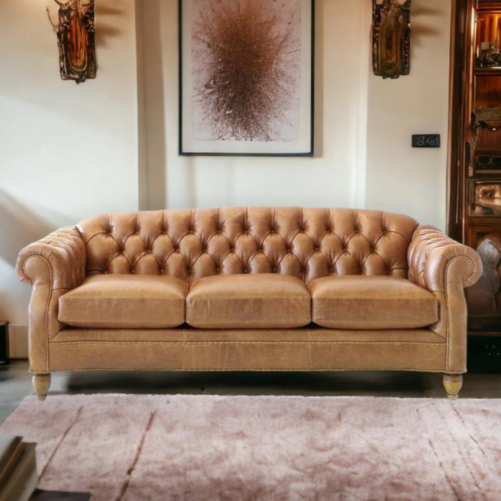 Leather chesterfield couch deals