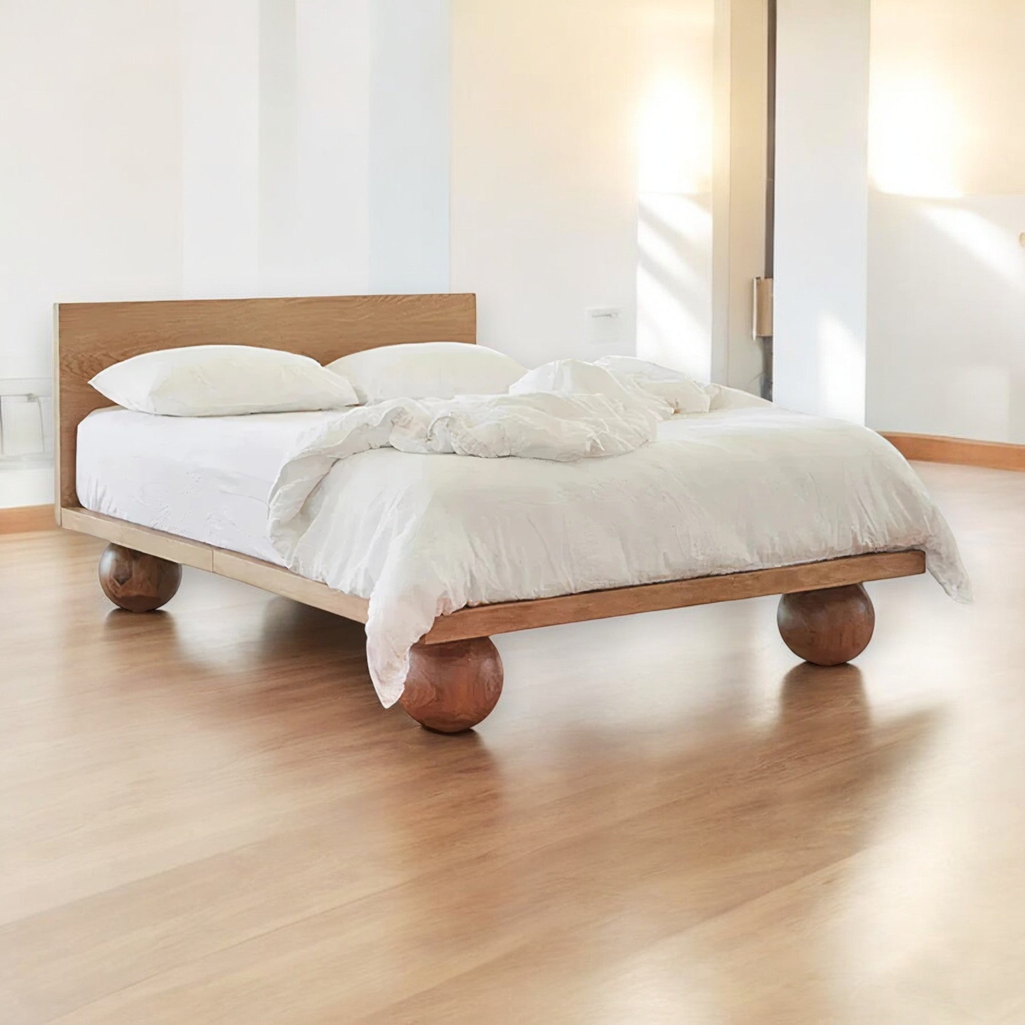 Nismaaya Jakai Oak Wood King Size Bed - Main Image