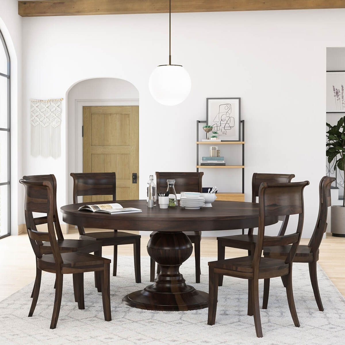 Acco Seater Round Dining Table Chair Set