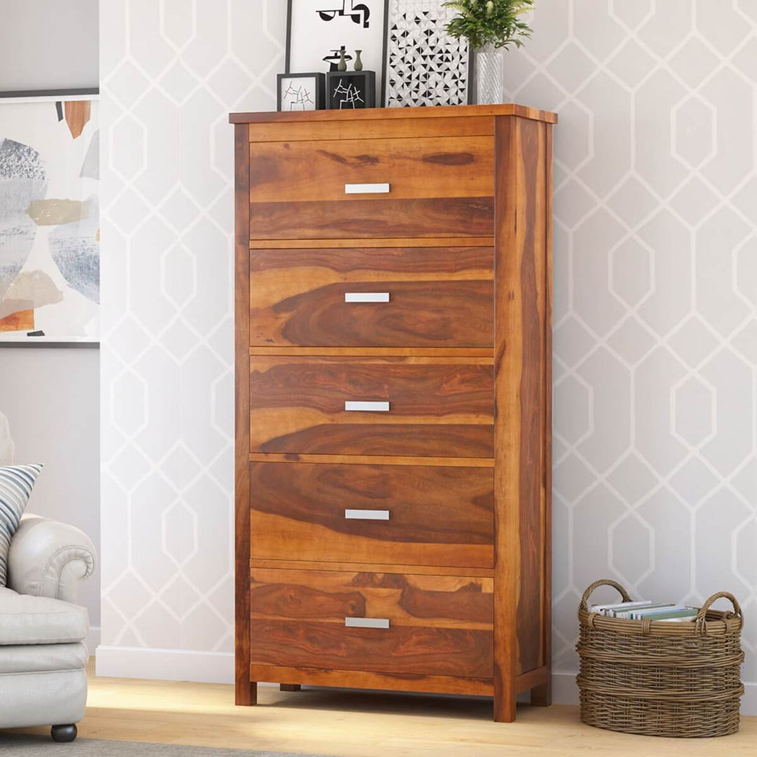 tall bedroom dresser chest and bedside tables with 5 Drawers