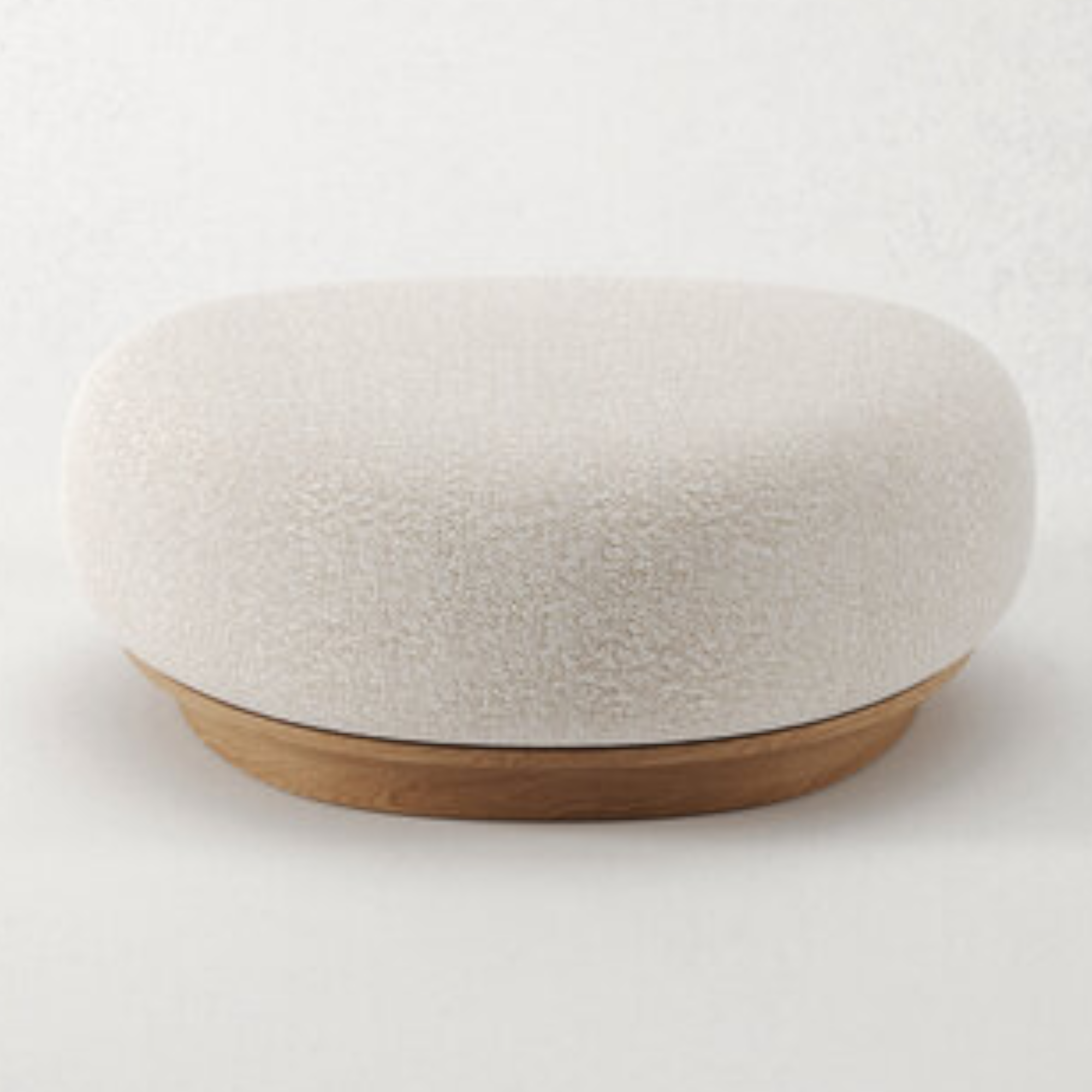 Nismaaya Aimon Oak Wood & Fabric Ottoman – Nismaaya Decor
