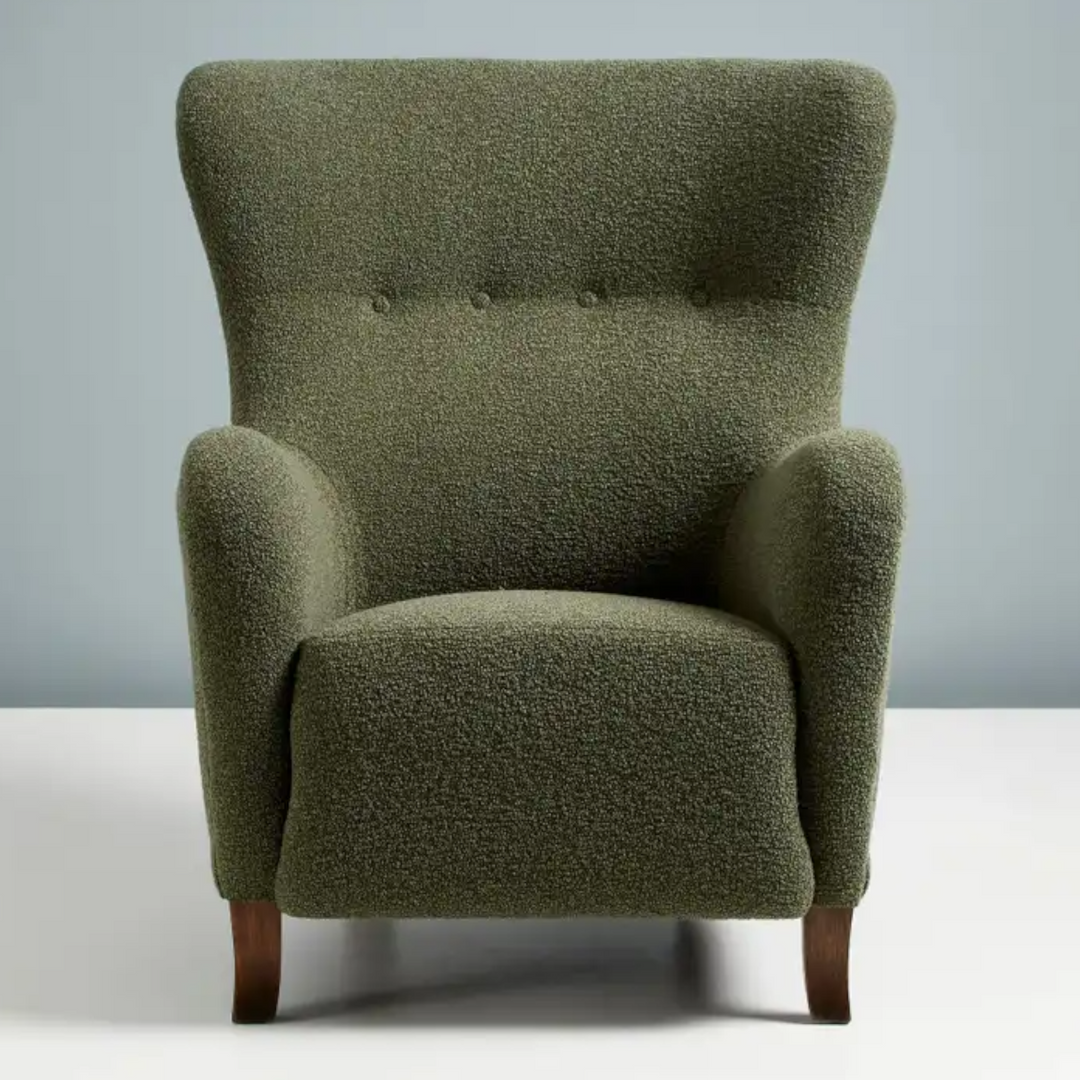 Wing Chair Dark Grass Green Buy Online at Best Price In India