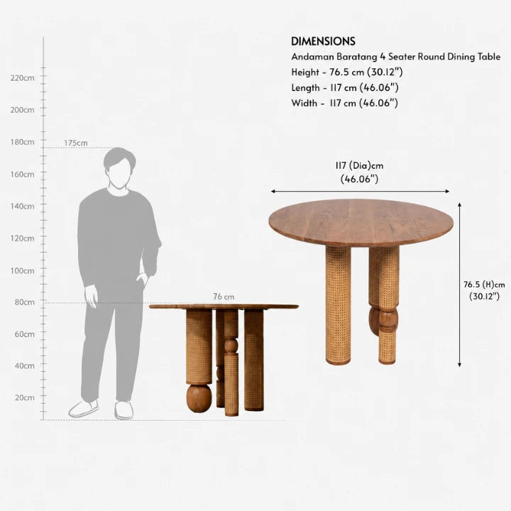 Cane Base Dining Table