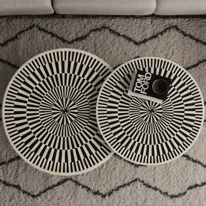Sunshine Inlay Nesting Table Set Round