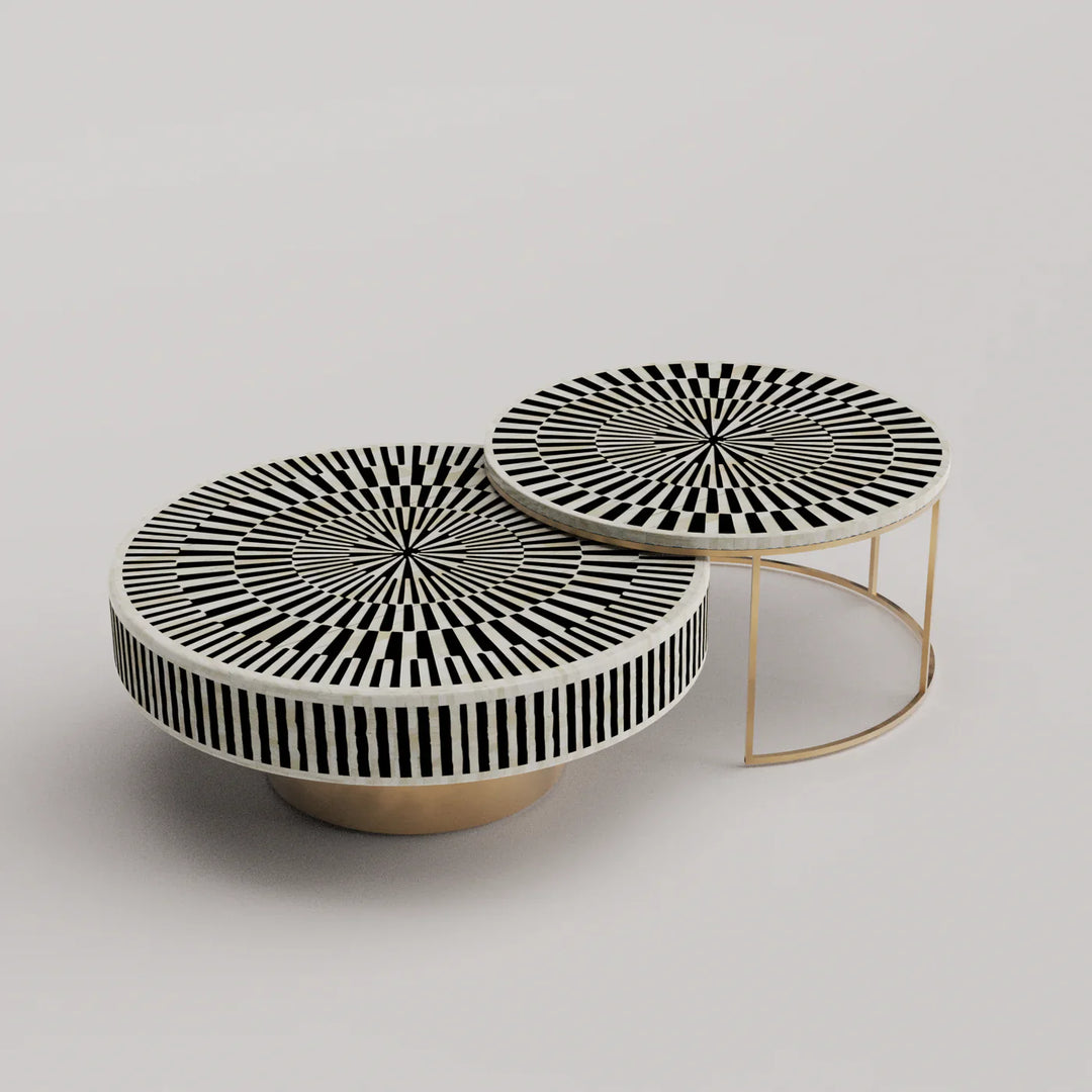 Sunshine Inlay Nesting Table Set Round