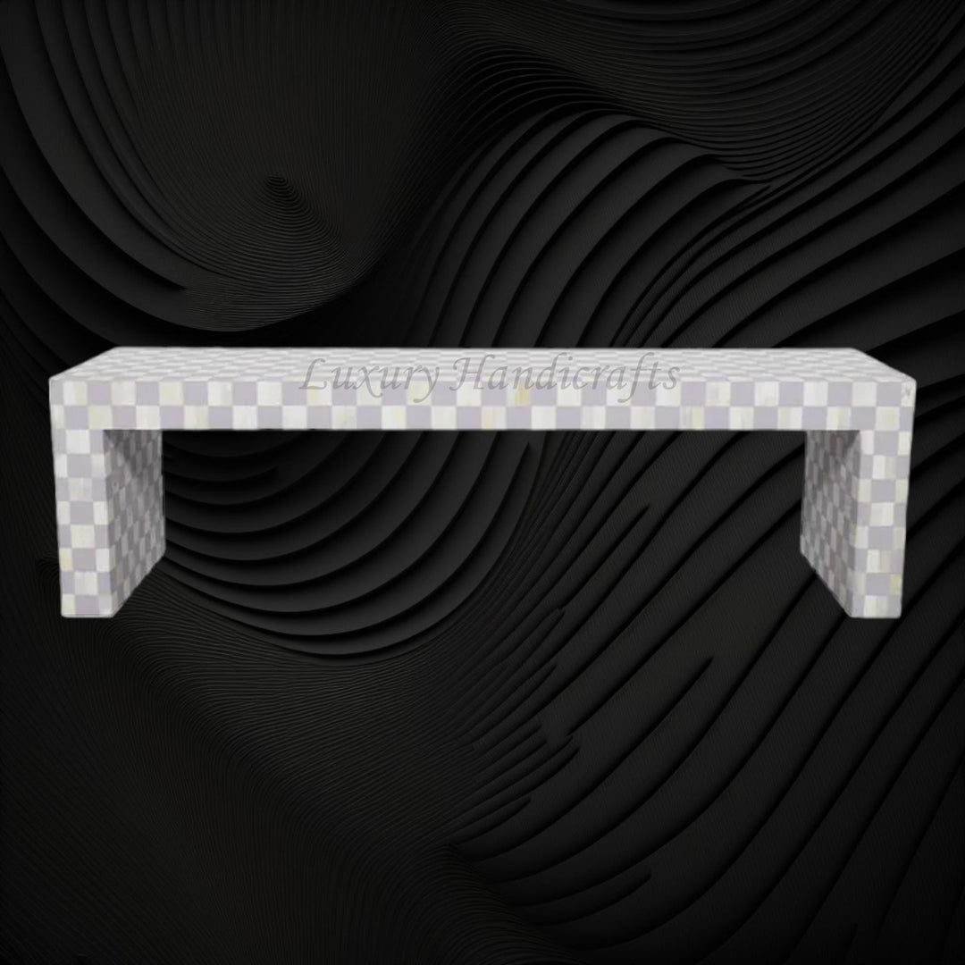 Bone Inlay Checkerboard Coffee Table Lilac