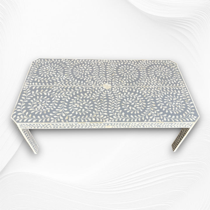 Bone Inlay Edge Coffee Table Grey 2