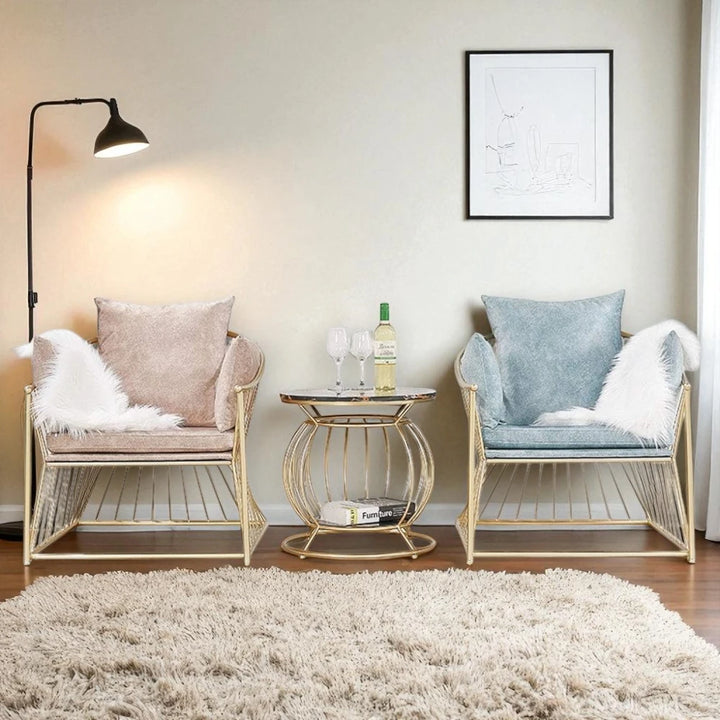 Creative Round 2 Tier Marble Side Table Coffee Table Simple