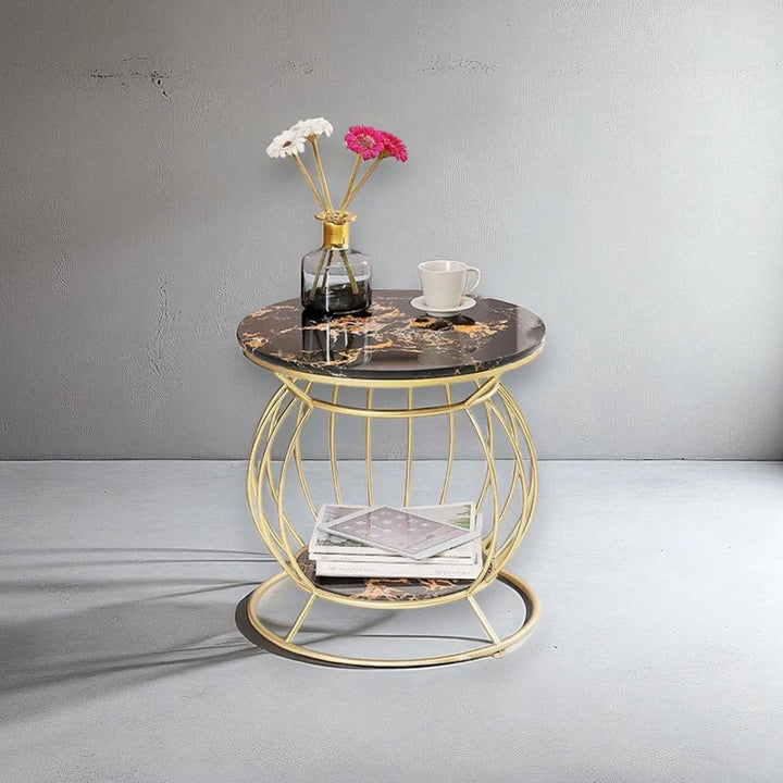 Creative Round 2 Tier Marble Side Table Coffee Table Simple