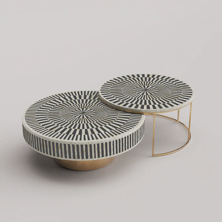 Sunshine Inlay Nesting Table Set Round