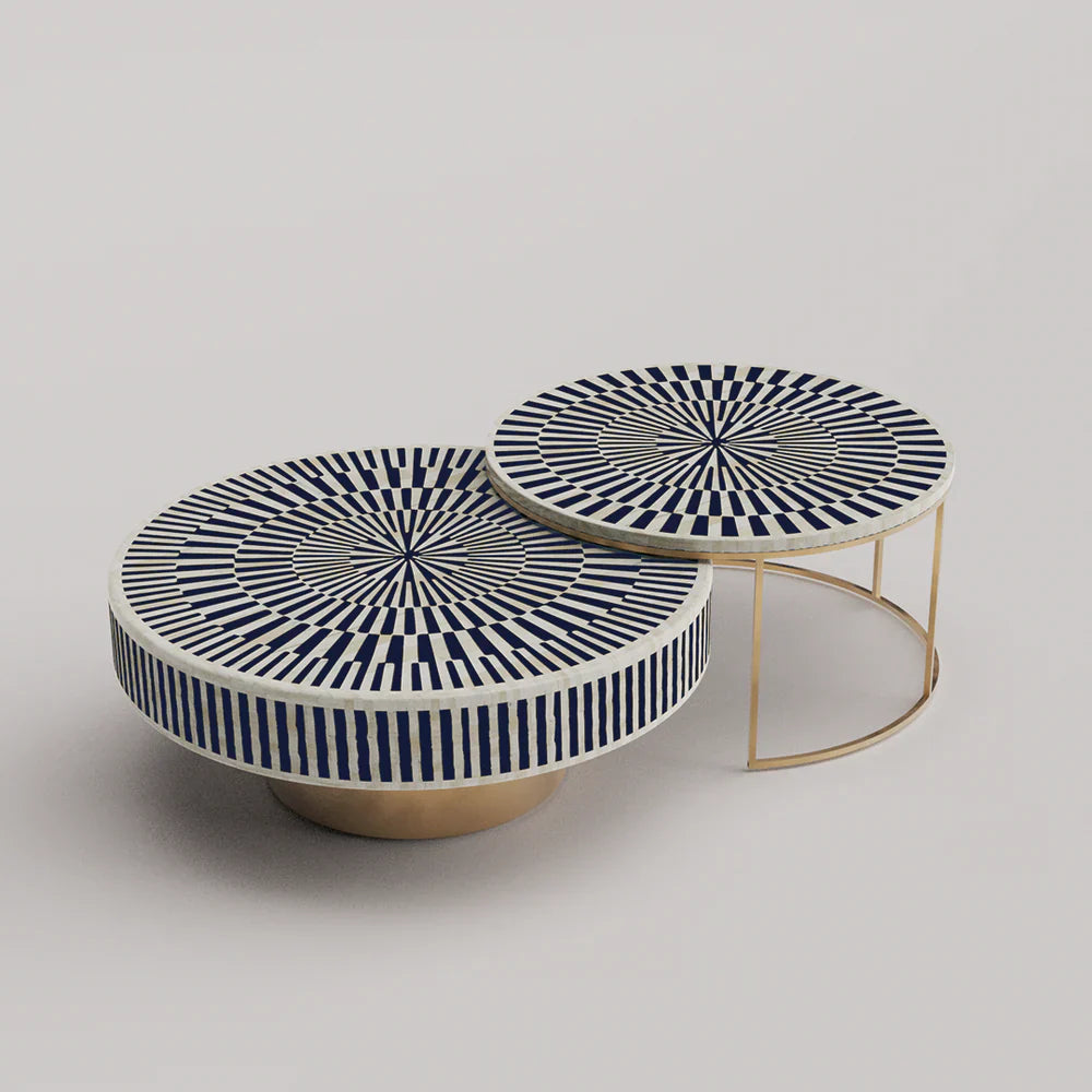 Sunshine Inlay Nesting Table Set Round