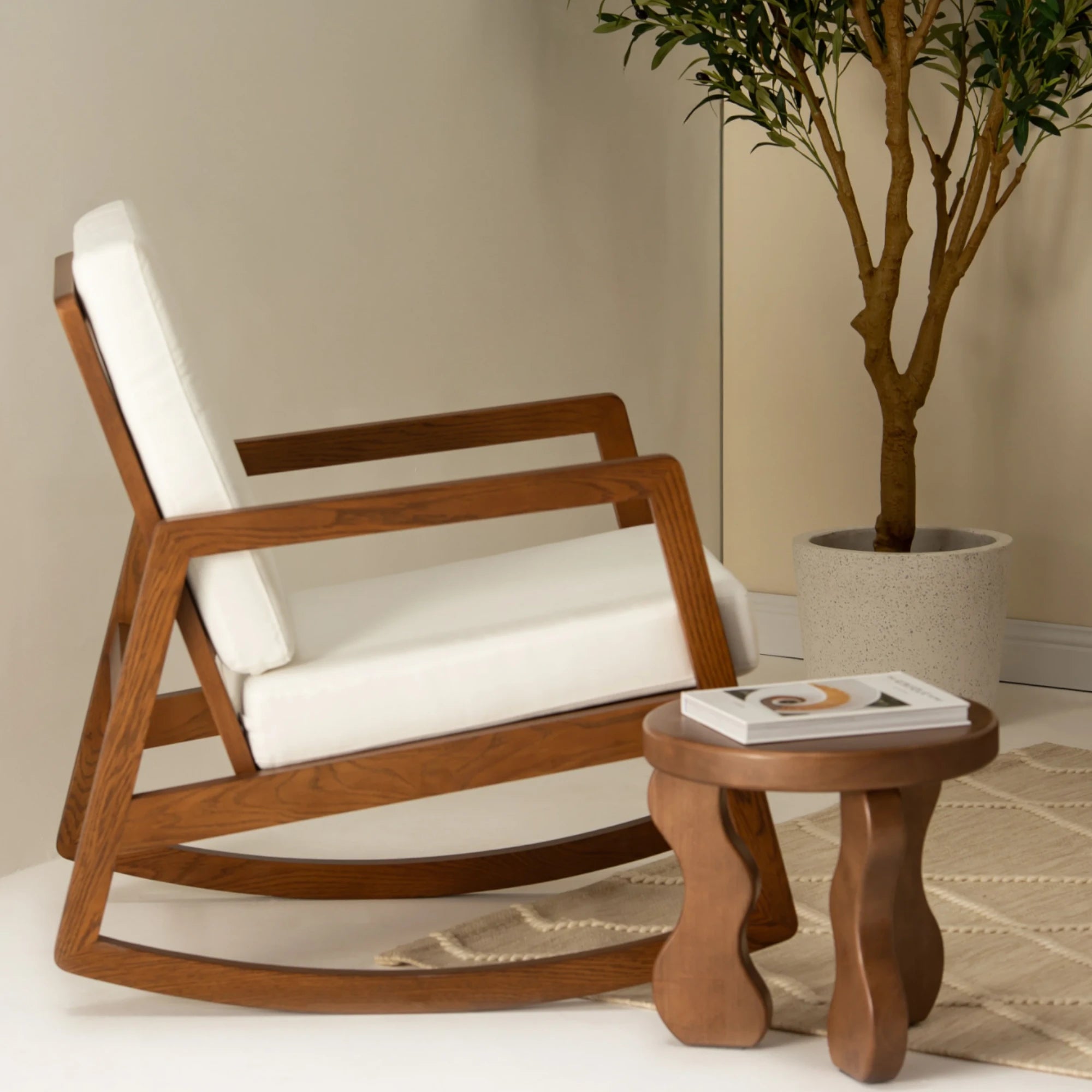 Shop Leio Rocking Chair In Natural Finish By Nismaaya Decor