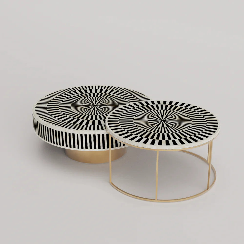 Sunshine Inlay Nesting Table Set Round