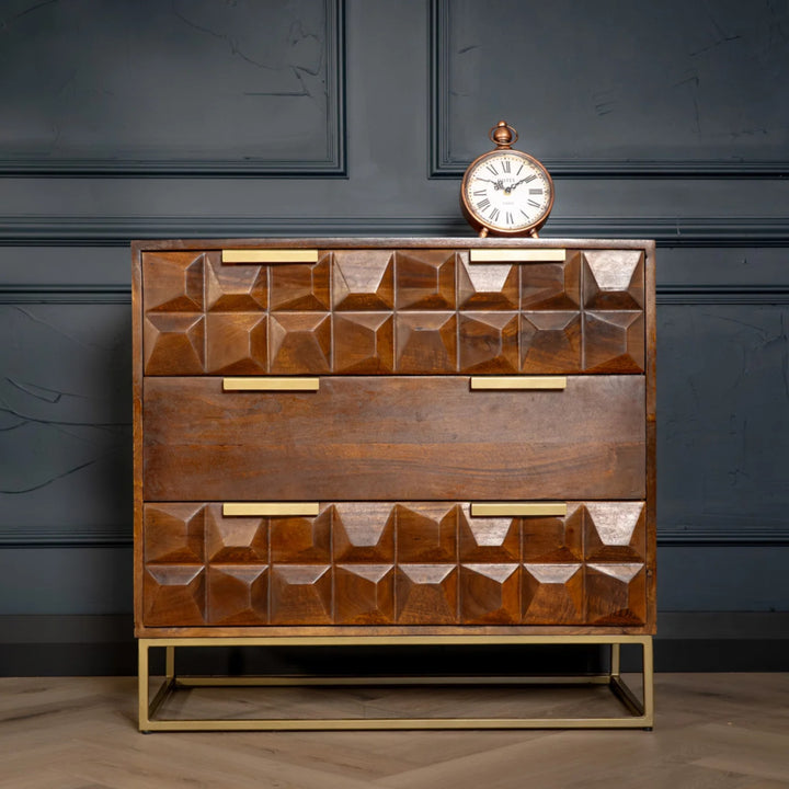 mango wood chest of drawers