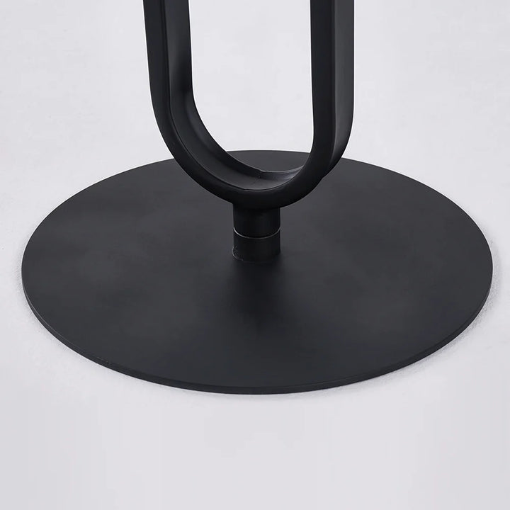 Modern Dark Gray Sintered Stone Round Side Table with Carbon Steel Base