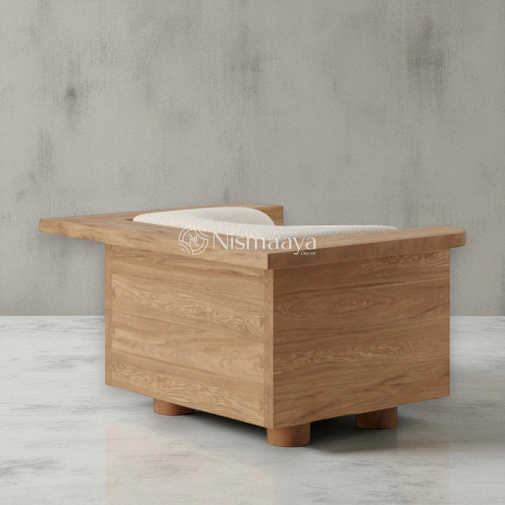 Nismaaya Ainsley Oak Wood Arm Chair