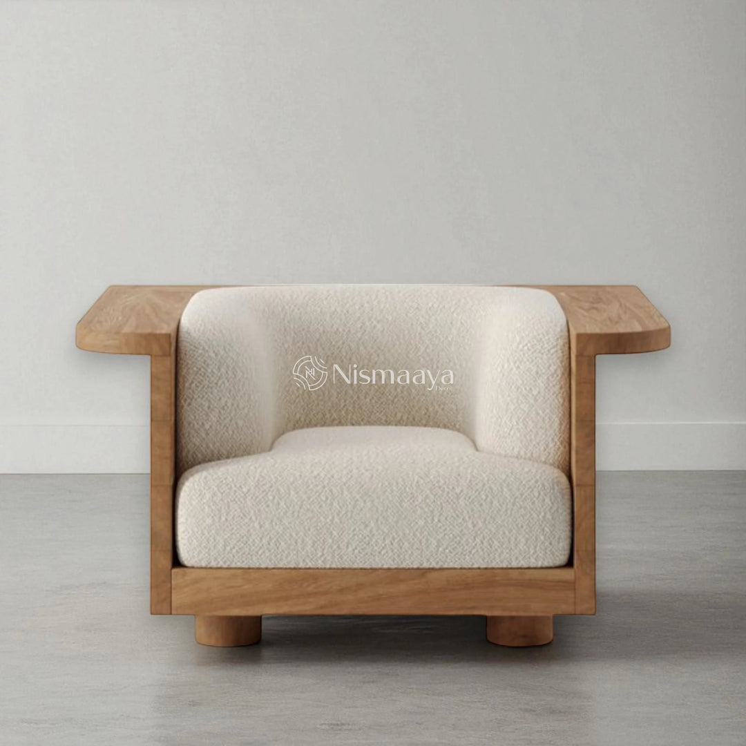 Nismaaya Ainsley Oak Wood Arm Chair