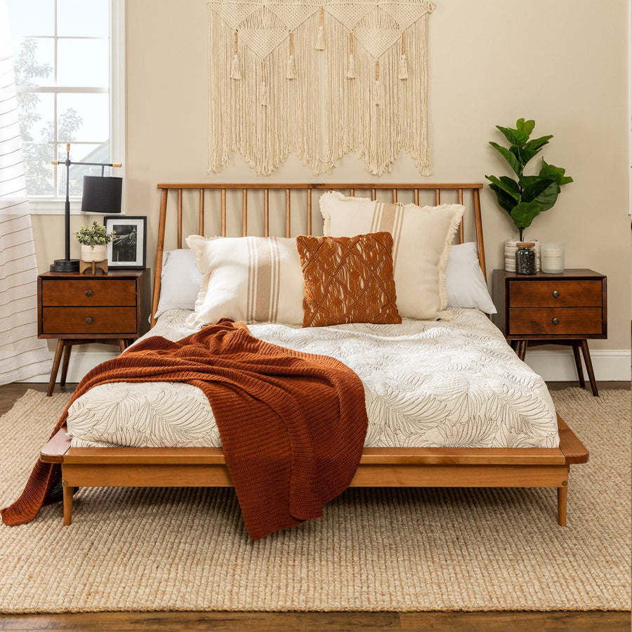 Ameya solid wood queen size wooden bed design custom