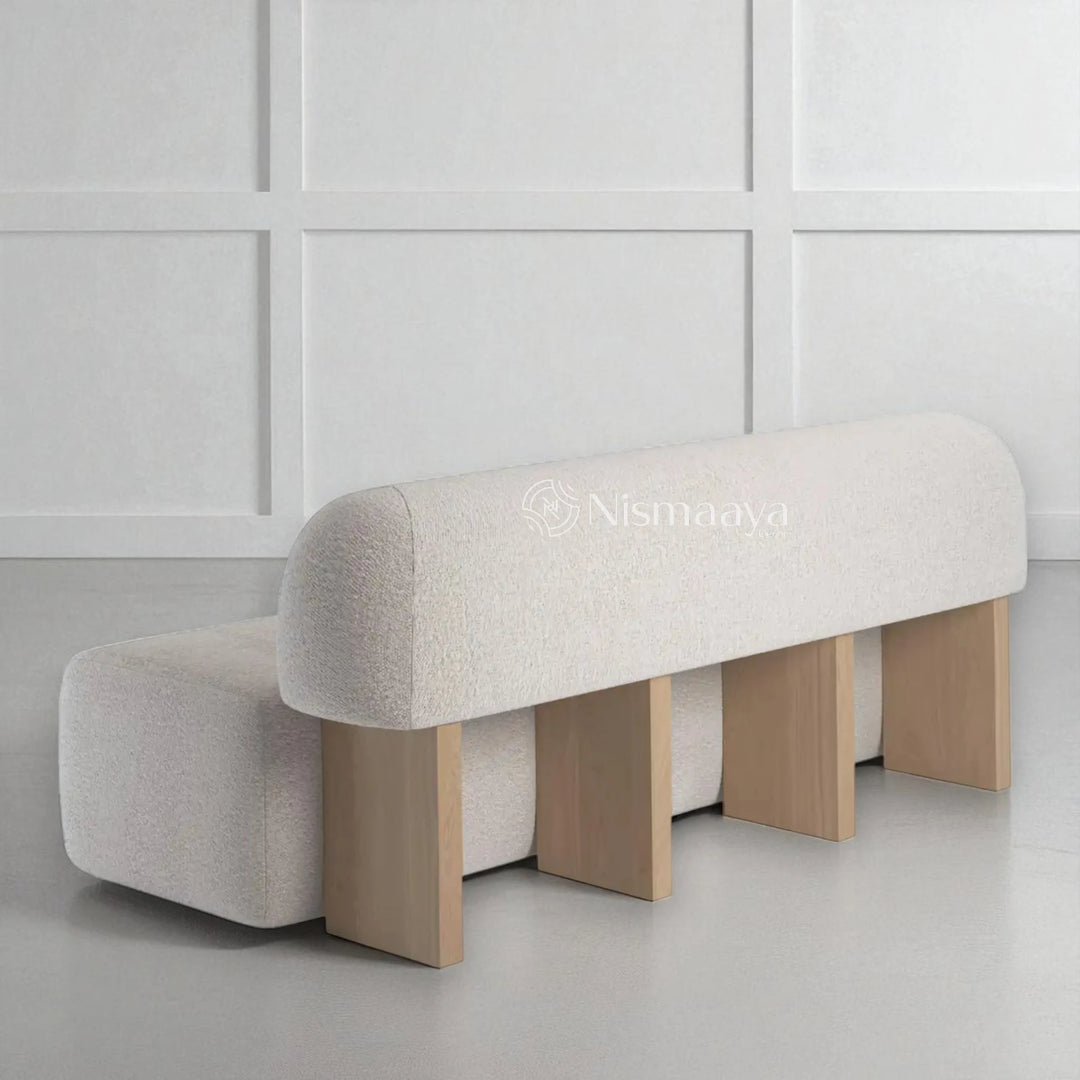 Nismaaya Bacca 2 Seater Contemporary Sofa In Fabric And Wood