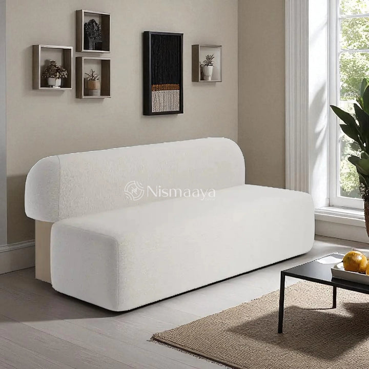 Nismaaya Bacca 2 Seater Contemporary Sofa In Fabric And Wood