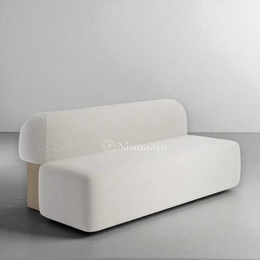 Nismaaya Bacca 2 Seater Contemporary Sofa In Fabric And Wood