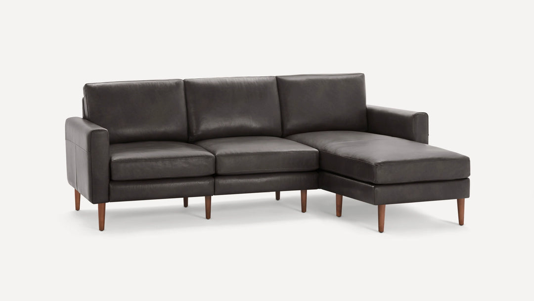 Nismaaya Canan Leather L Shape Sofa Slate