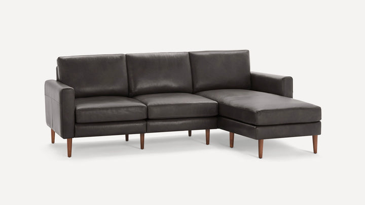 Nismaaya Canan Leather L Shape Sofa Slate