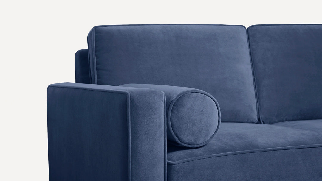 Nismaaya Candace King Size Velvet L Shape Sofa Blue