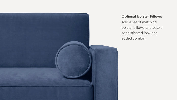 Nismaaya Candace King Size Velvet L Shape Sofa Blue