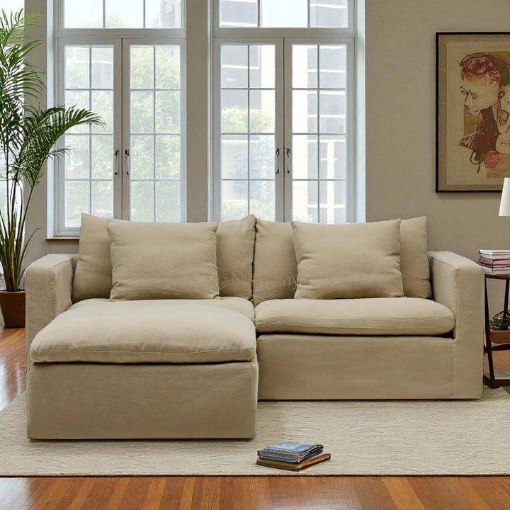 NIsmaaya Cape Modular Sofa Warm Stone 2 Seater with Ottoman