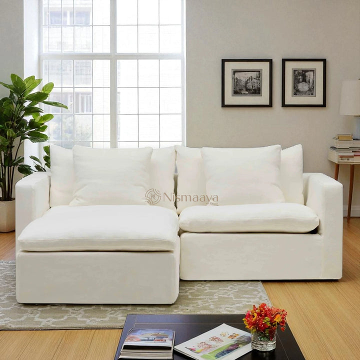 NIsmaaya Cape Modular Sofa Warm Stone 2 Seater with Ottoman