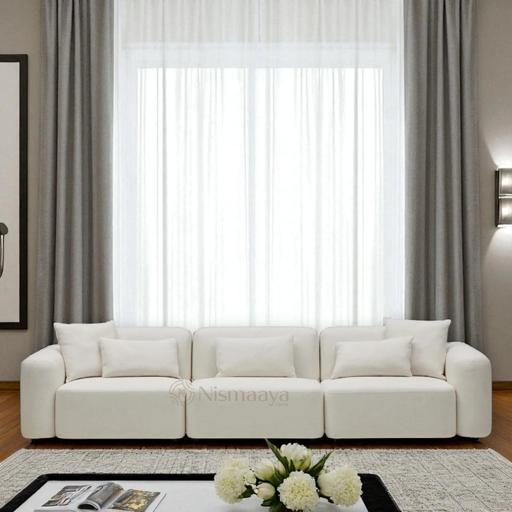 Nismaaya Pascal Modular Sofa Ivory White 3 Seater