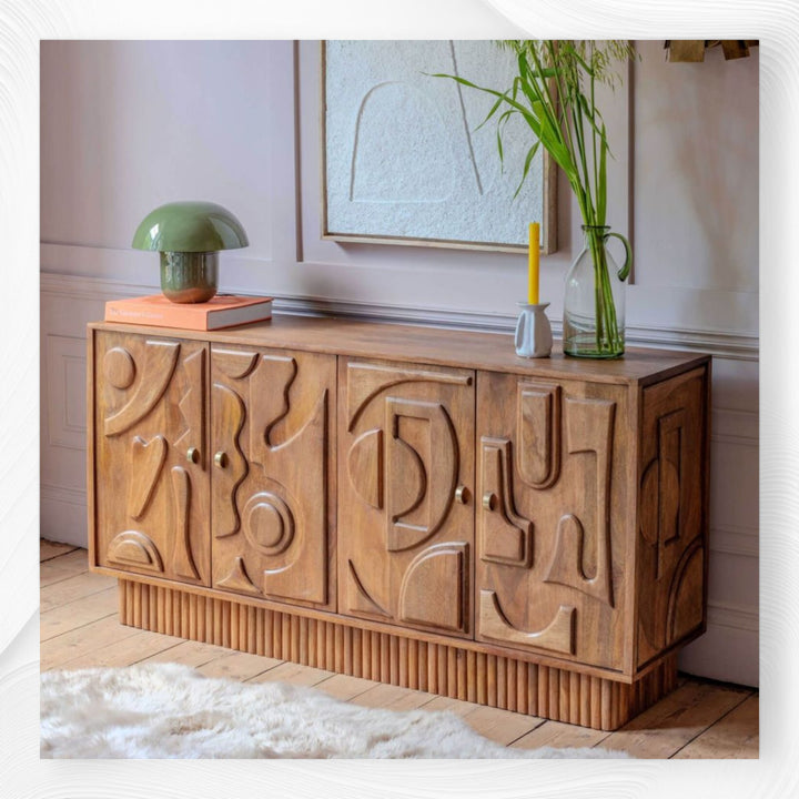 Nismaaya Jesse Four Door Sideboard Natural Brown