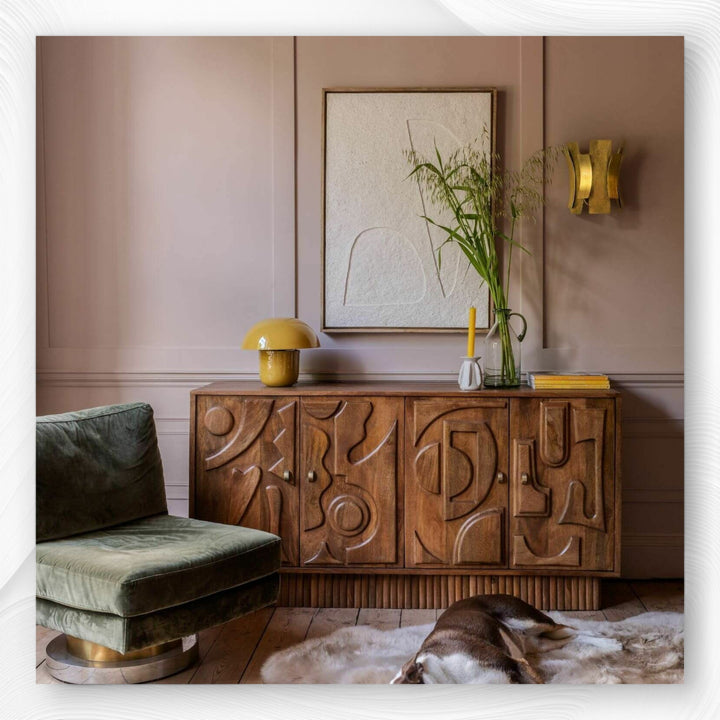 Nismaaya Jesse Four Door Sideboard Natural Brown
