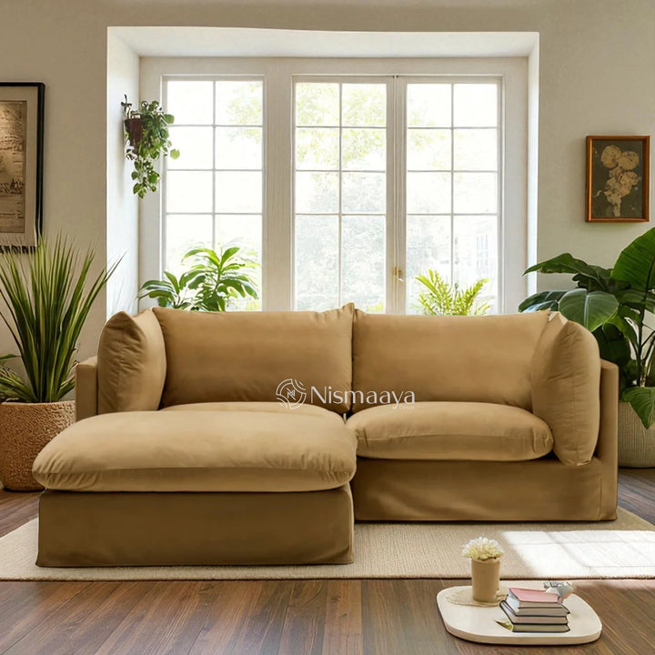 Nismaaya Mia Modular Sofa Sand 2 Seater with Ottoman