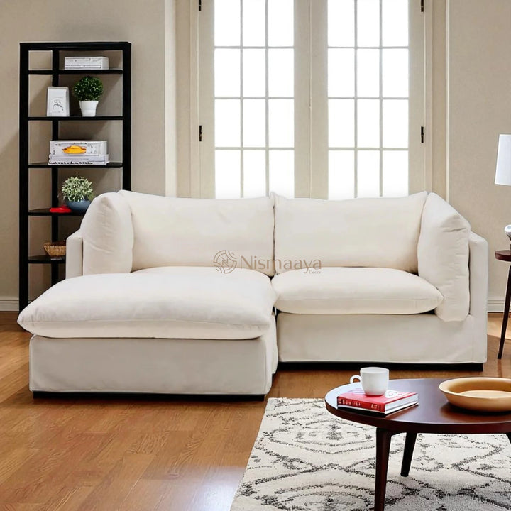 Nismaaya Mia Modular Sofa Sand 2 Seater with Ottoman