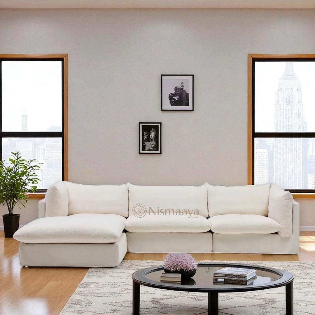 Nismaaya Mia Modular Sofa Sand 3 Seater with Ottoman