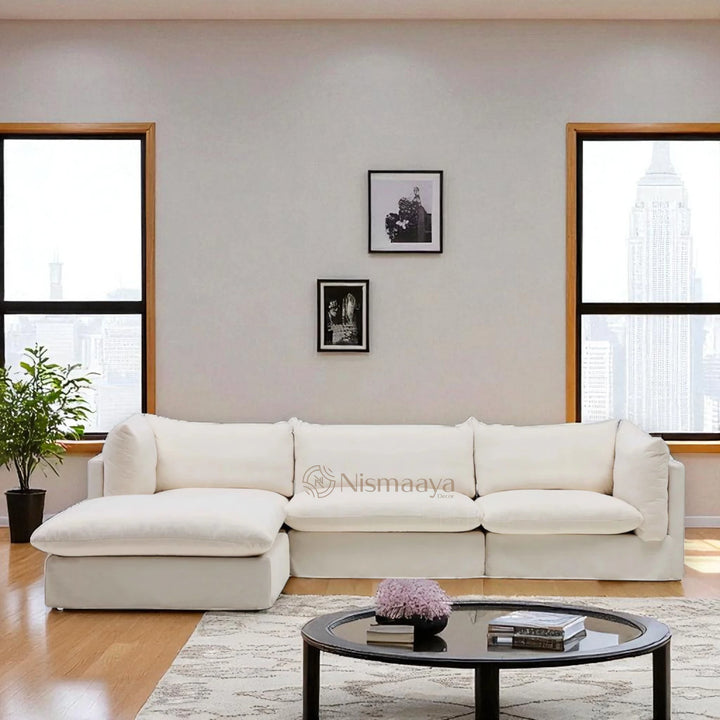 Nismaaya Mia Modular Sofa Sand 3 Seater with Ottoman