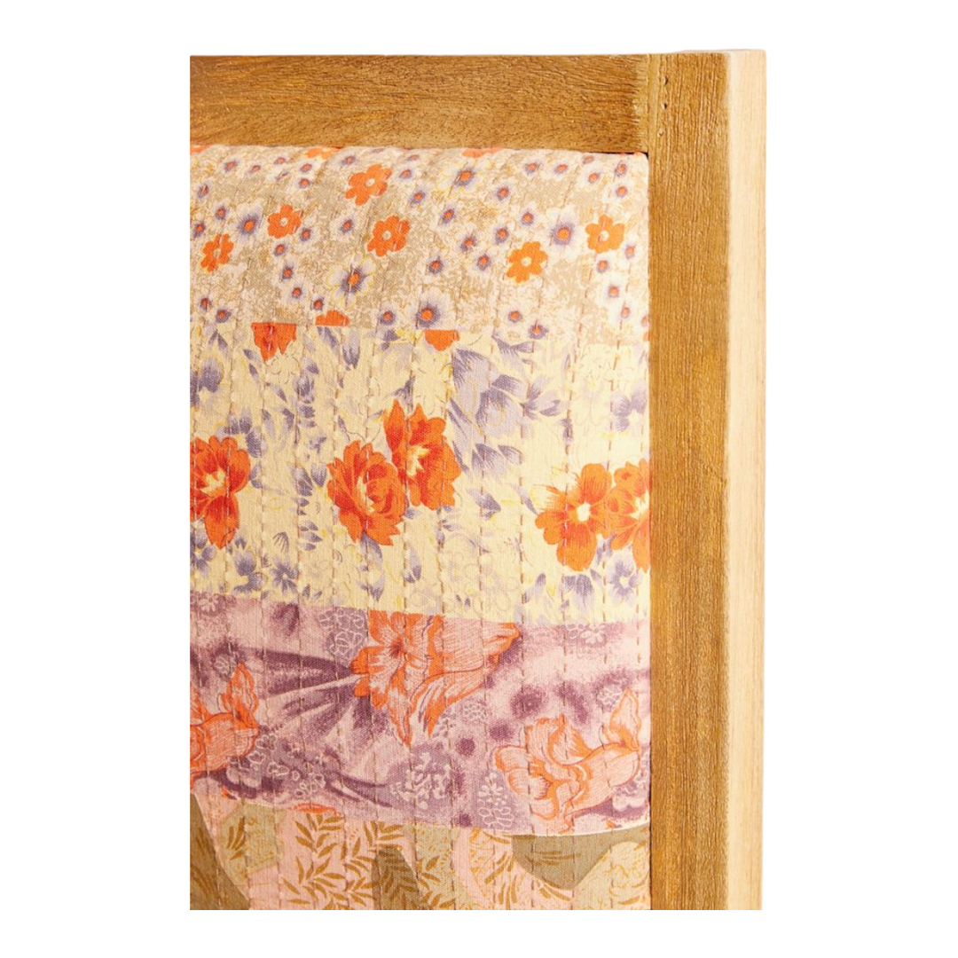 Nismaaya Naava Mango Wood Printed Headboard Bed