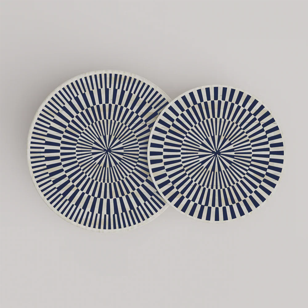 Sunshine Inlay Nesting Table Set Round