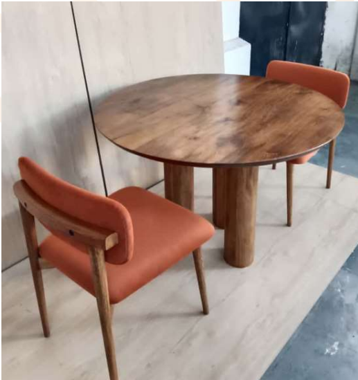 Custom Marble Dining Table + Gabi Teak Wood Dining Table