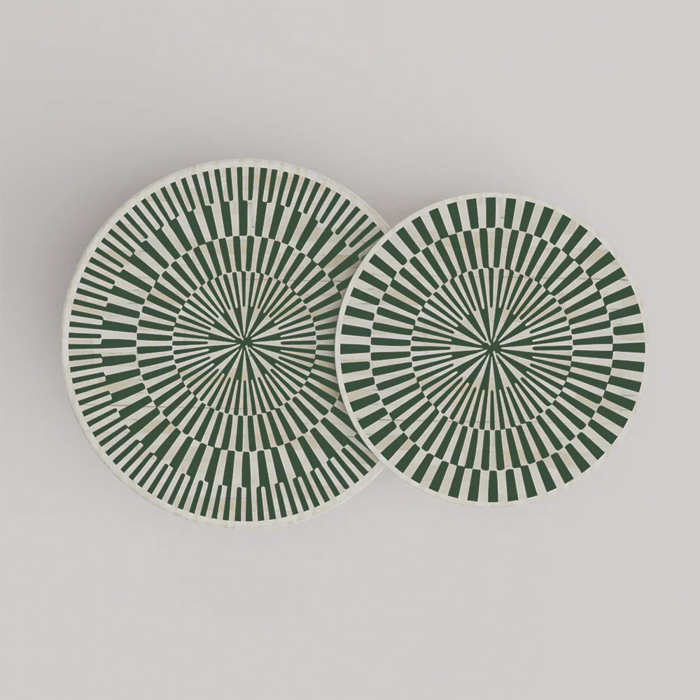 Sunshine Inlay Nesting Table Set Round
