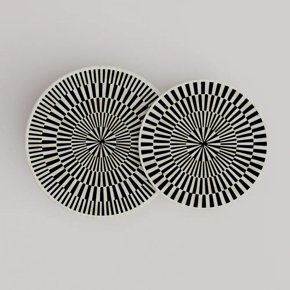 Sunshine Inlay Nesting Table Set Round