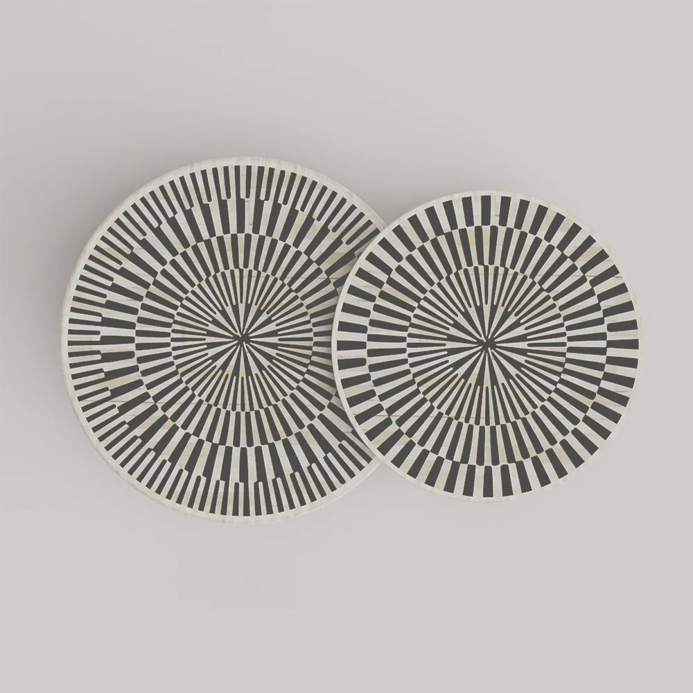 Sunshine Inlay Nesting Table Set Round