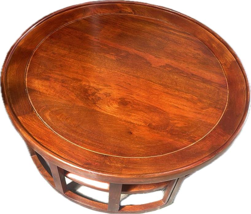 Jaxton Solid Mango Wood & Rattan Coffee Table