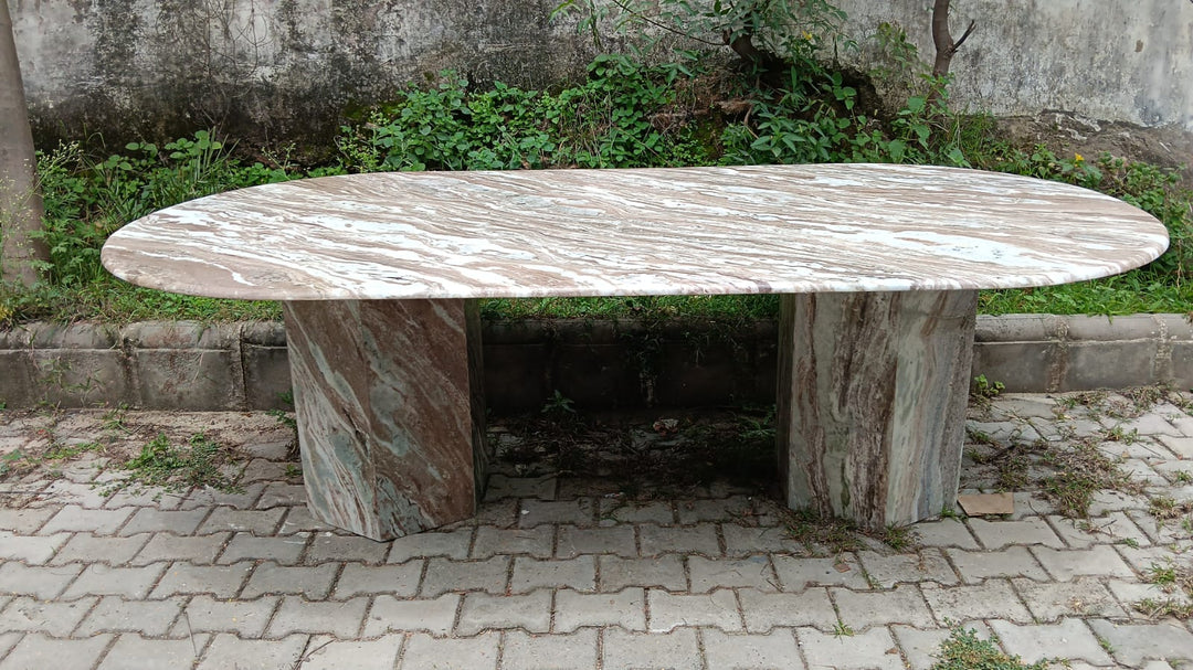 Custom Makalo Brown Marble Dining Table