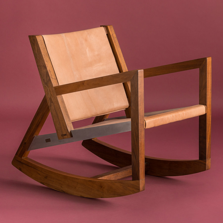 Alexa Solid Teak Wood Rocking Chair 2