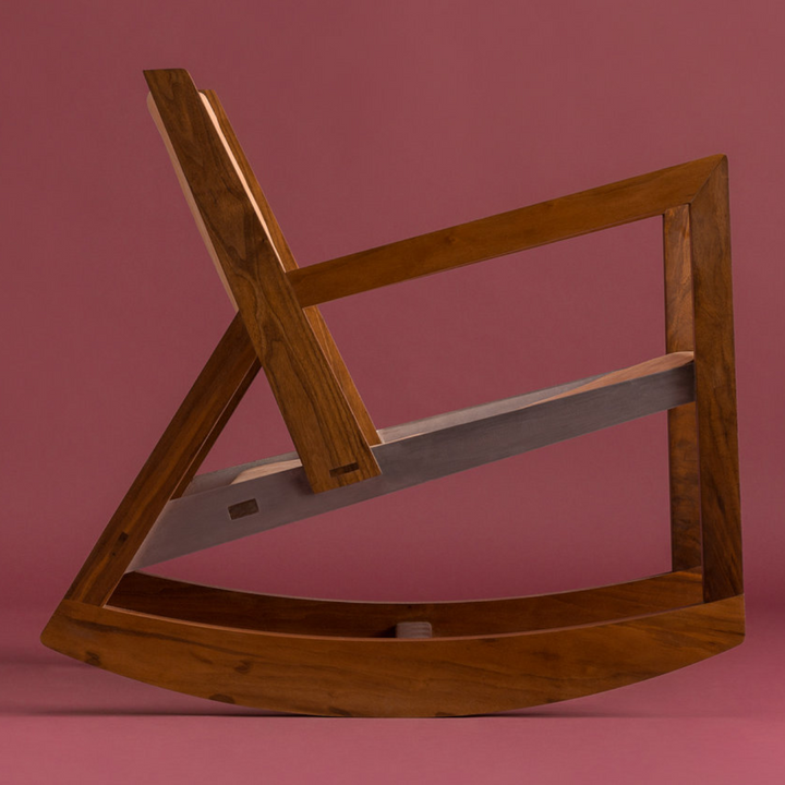 Alexa Solid Teak Wood Rocking Chair 3