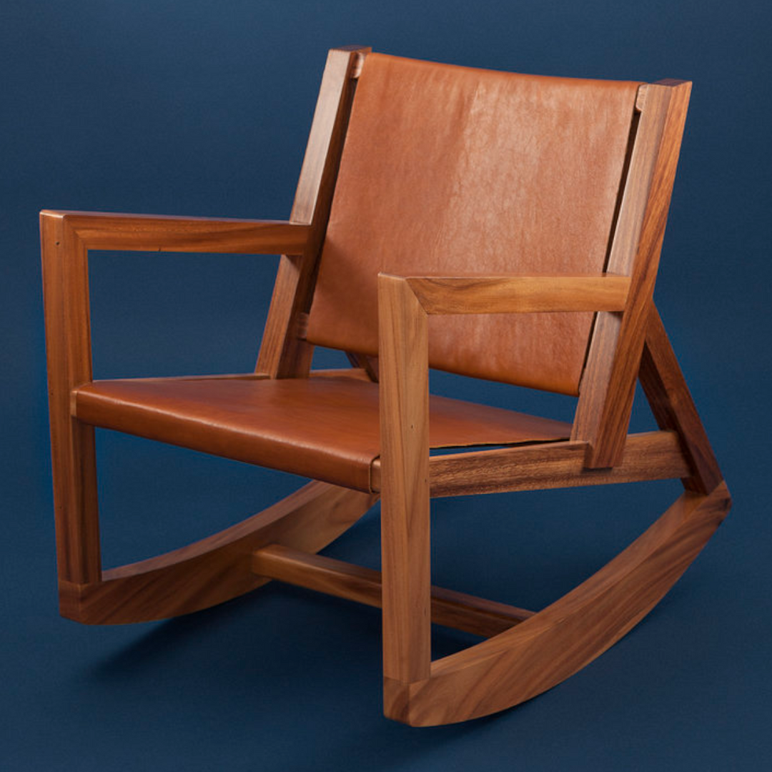 Alexa Solid Teak Wood Rocking Chair