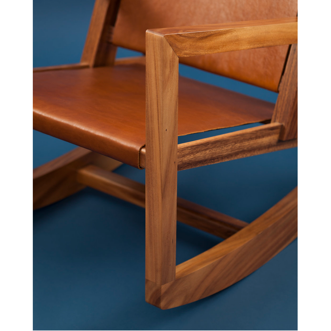 Alexa Solid Teak Wood Rocking Chair 4